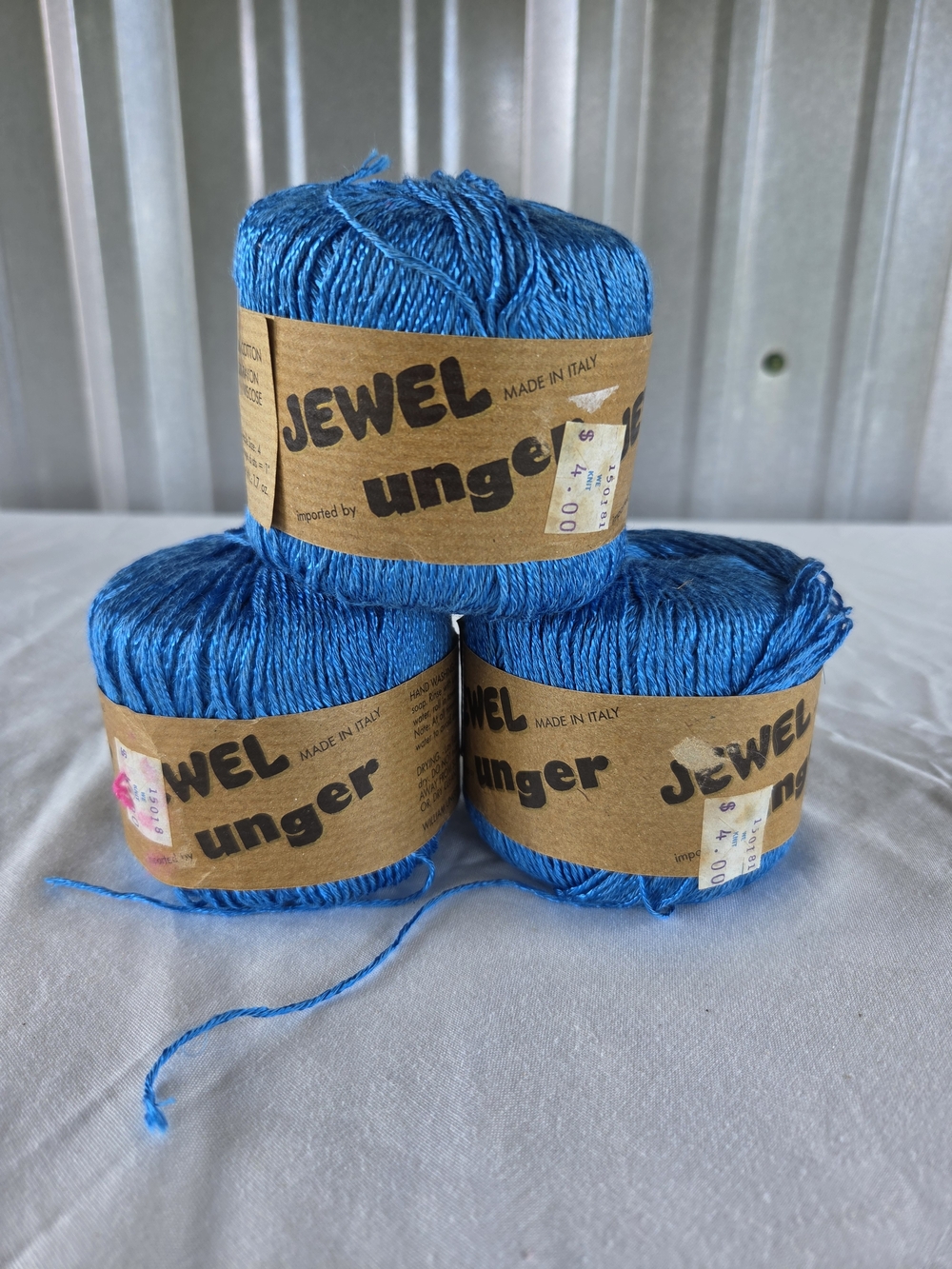 NEW Vintage Jewel Unger Yarn Blue 50% Cotton 50% Rayon/Viscose